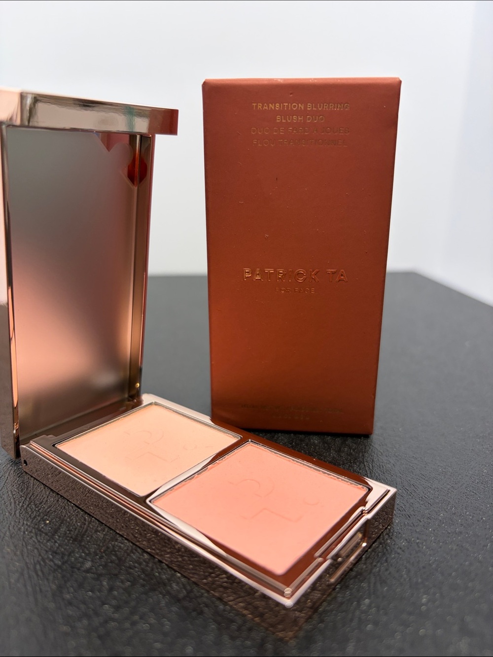 Patrick Ta Blush Duo — Peach & Light Peach Creamy Powder shy at first